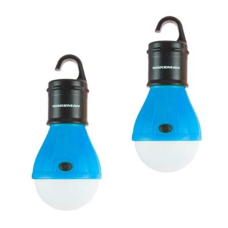 Leisure Sports 2-pack Portable LED Hanging Tent Light Bulb with 3 Settings and 60 Lumen for Camping Hiking (Blue) 156057QIE